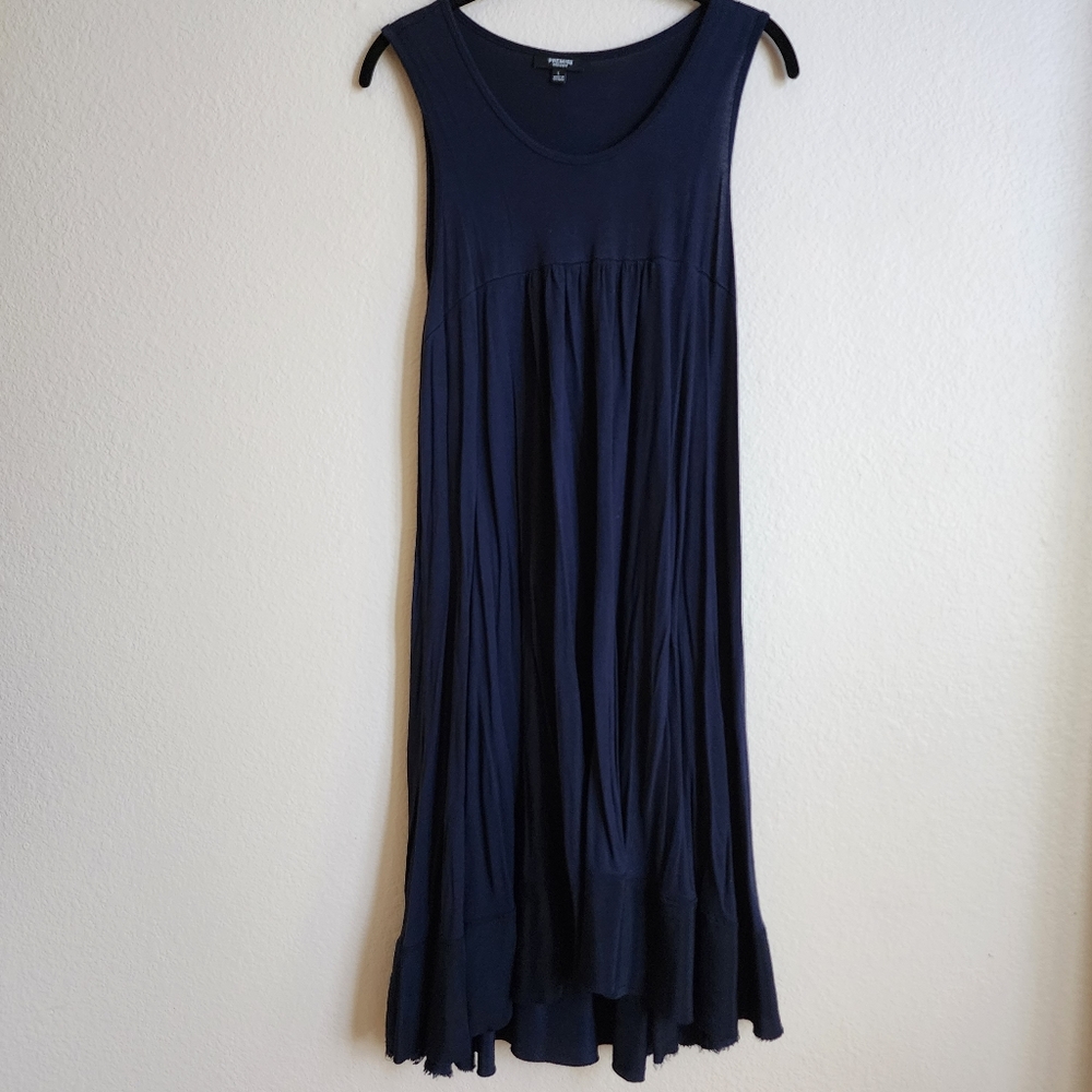 Navy Tank Dress Midi Length Size Large